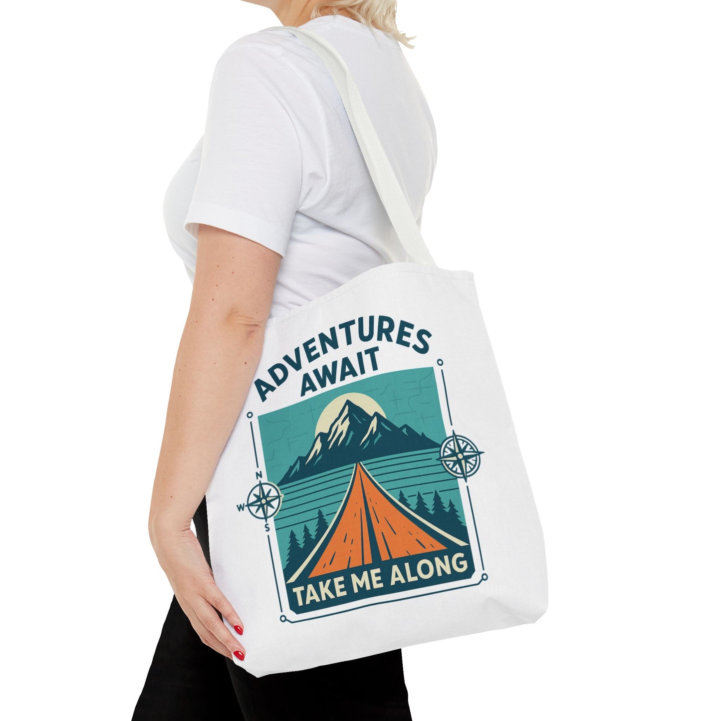 Adventures Await – Take Me Along Tote Bag