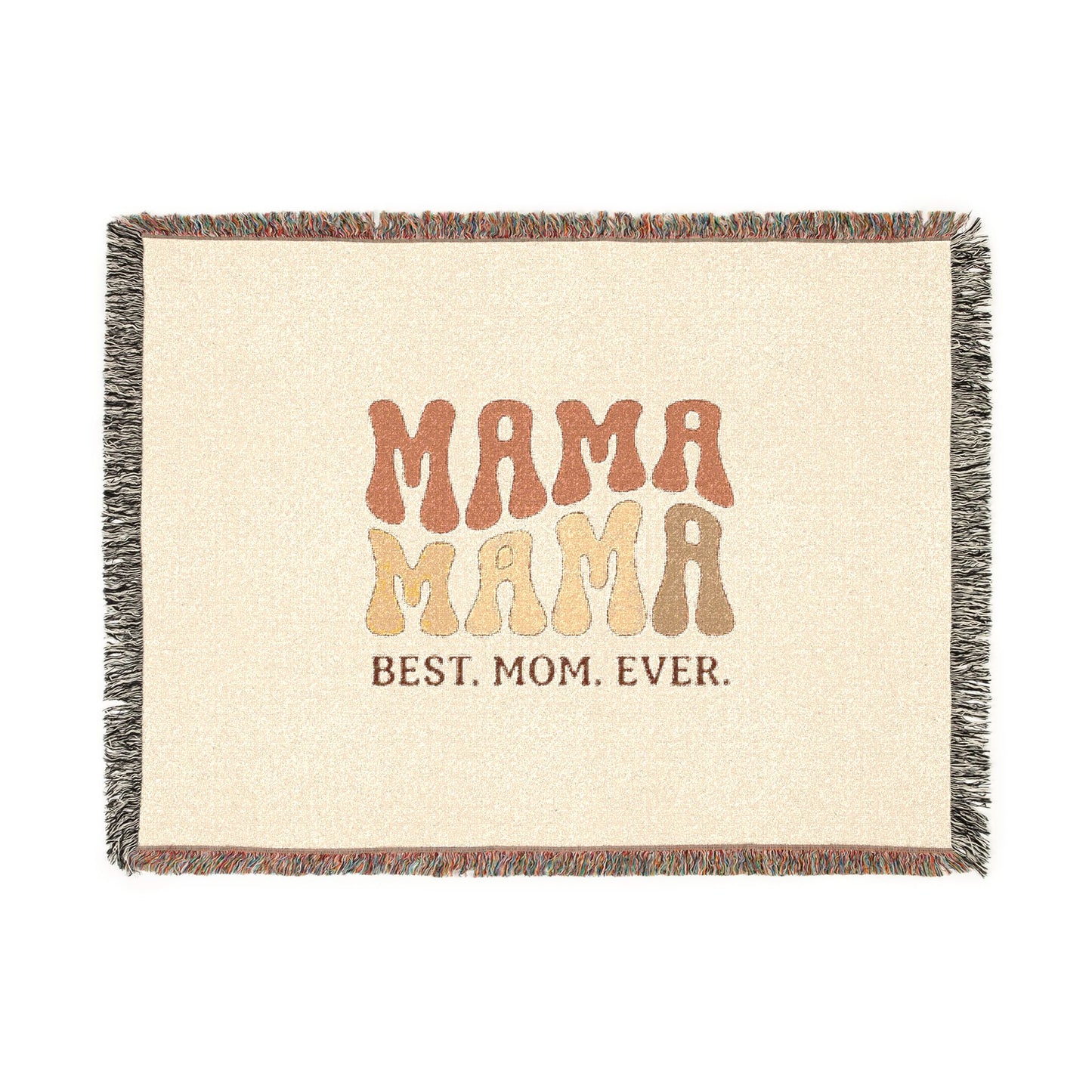 Mama Mama Woven Blanket — "Best Mom Ever" Retro Mom Throw Blanket