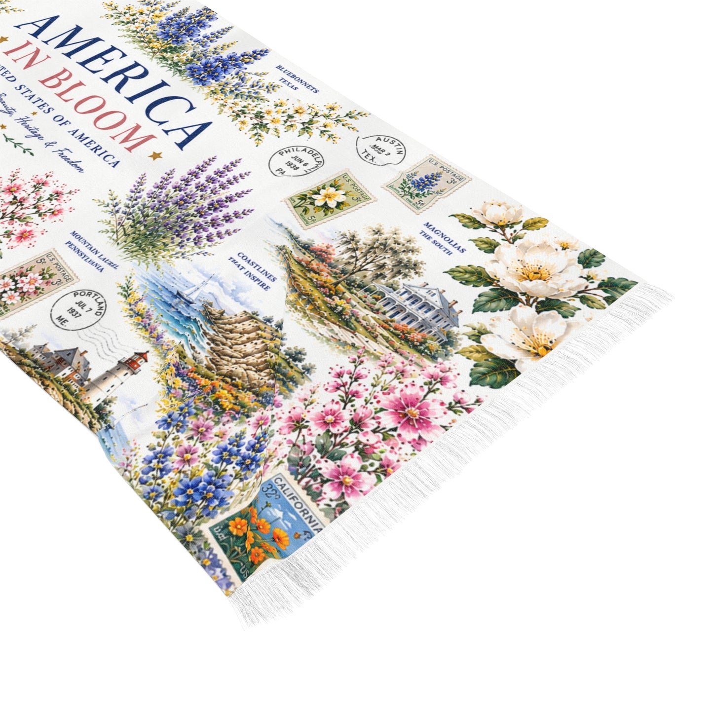 America in Bloom Scarf | United States Floral Heritage Edition | AUBRIEA