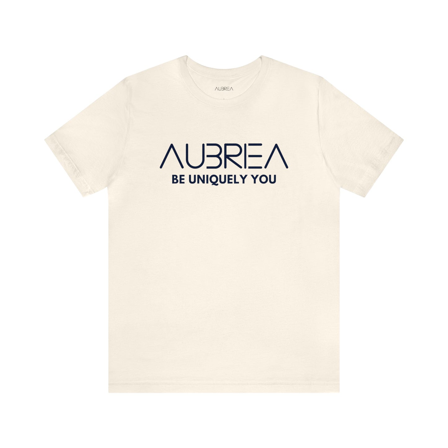 AUBRIEA WHITE-BLACK LOGO CREWNECK UNISEX SHORT SLEEVE TEE