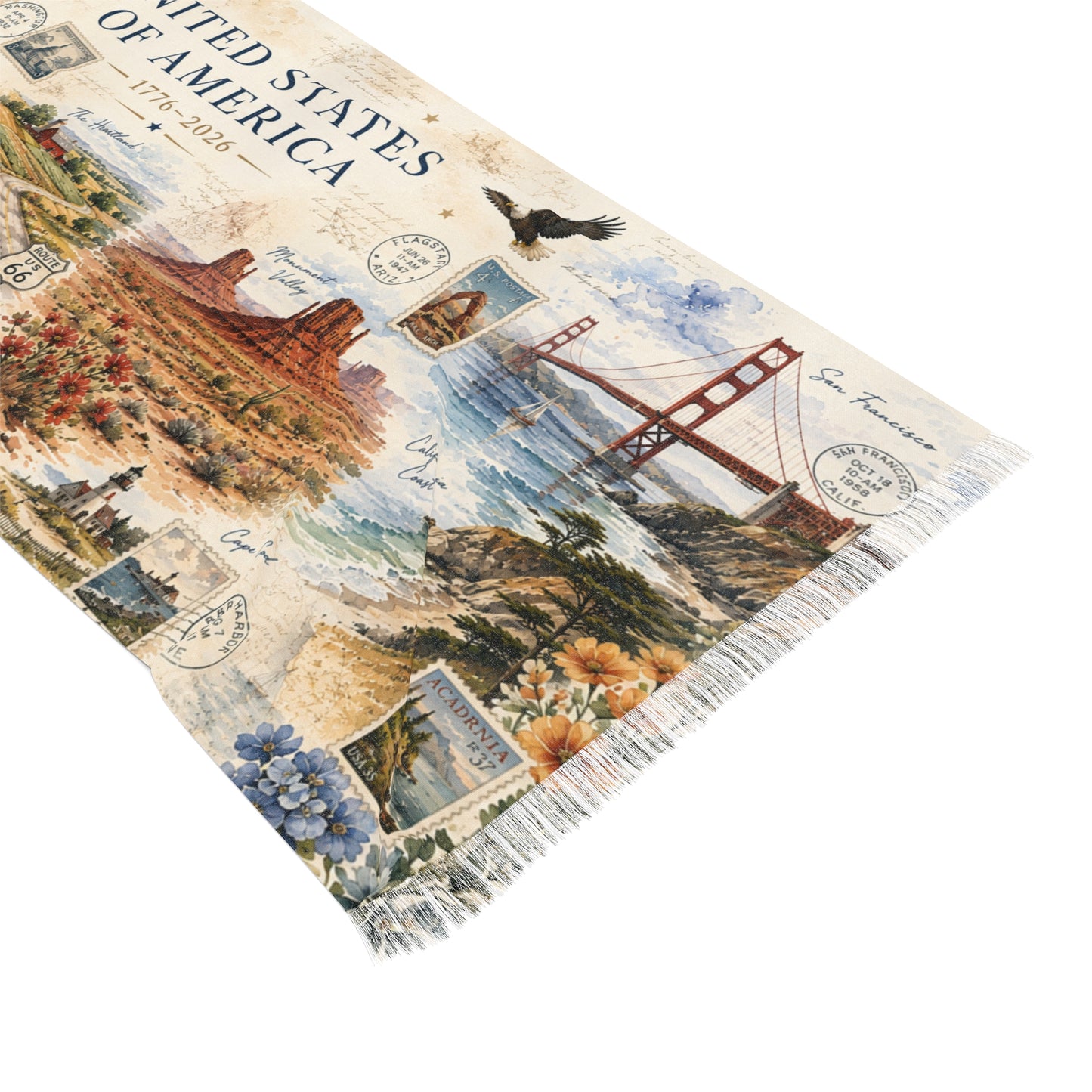 United States of America 250th Anniversary Scarf | Commemorative Travel Edition | AUBRIEA