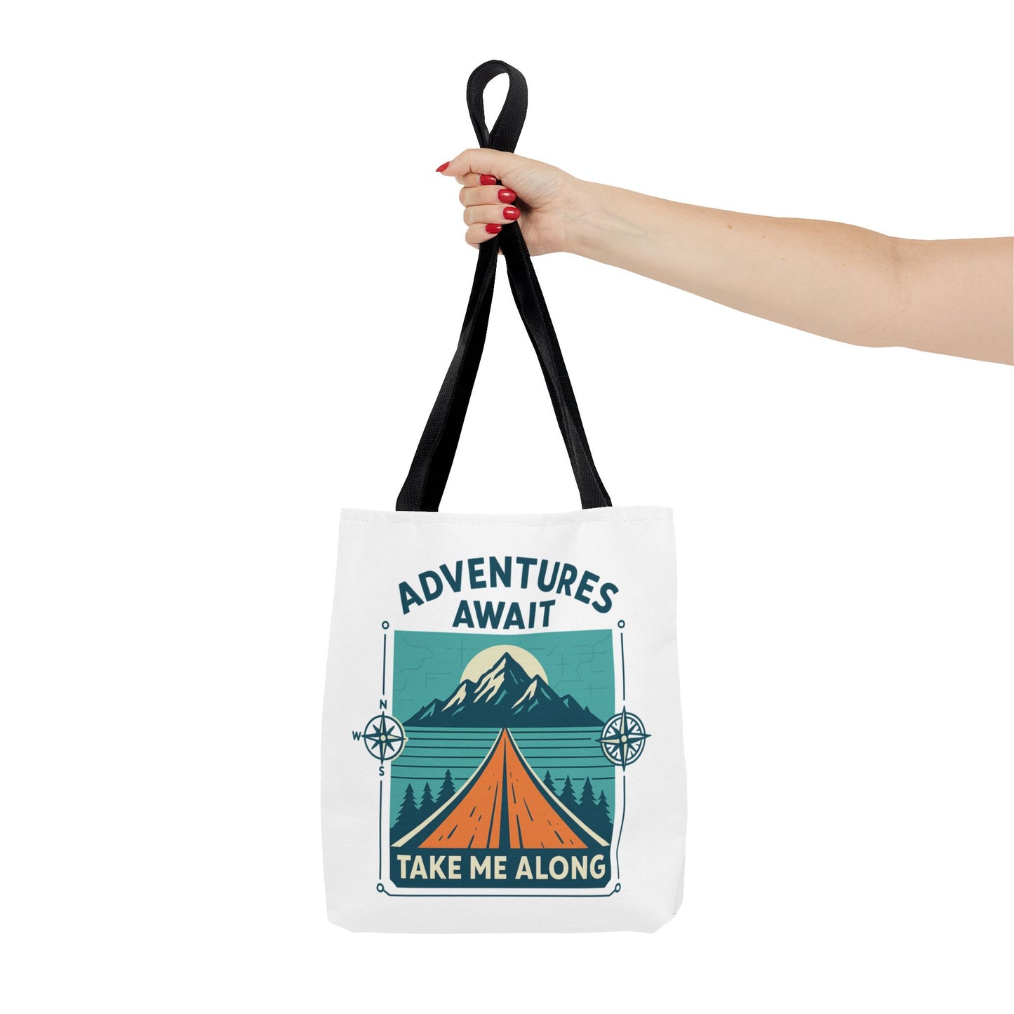 Adventures Await – Take Me Along Tote Bag