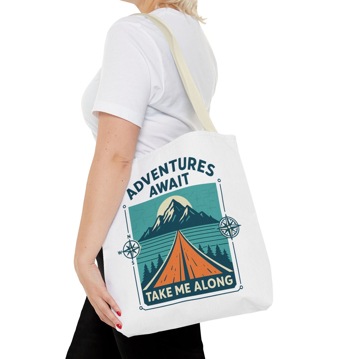 Adventures Await – Take Me Along Tote Bag