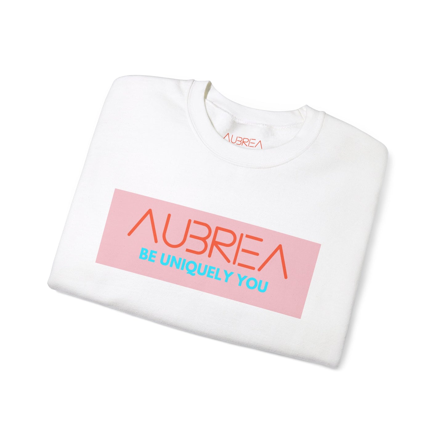 AUBRIEA "BE UNIQUELY YOU" COLOR BLOCK CREWNECK SWEATSHIRT - PINK