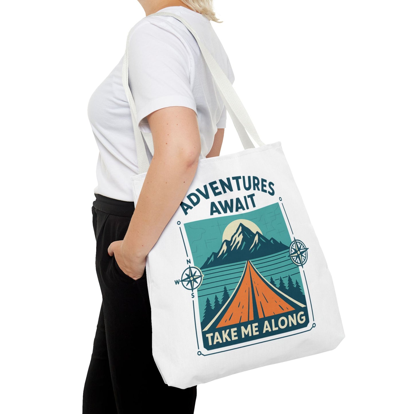 Adventures Await – Take Me Along Tote Bag