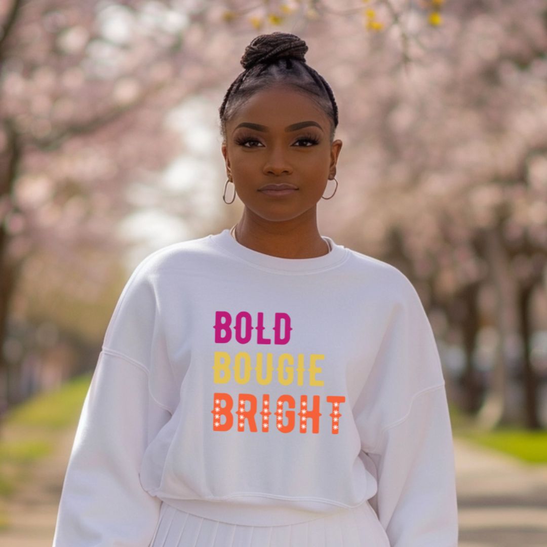 BOLD BOUGIE & BRIGHT UNISEX PREMIUM CREWNECK SWEATSHIRT