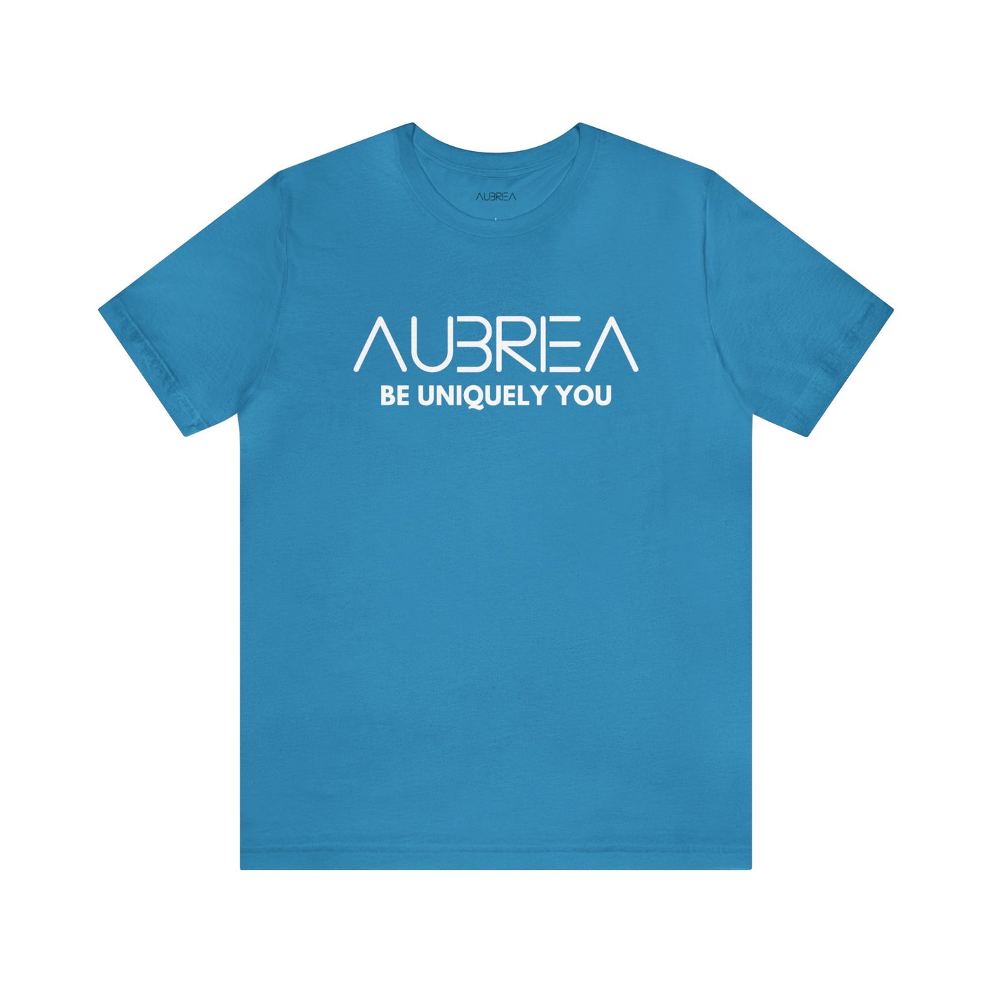 AUBRIEA WHITE-BLACK LOGO CREWNECK UNISEX SHORT SLEEVE TEE