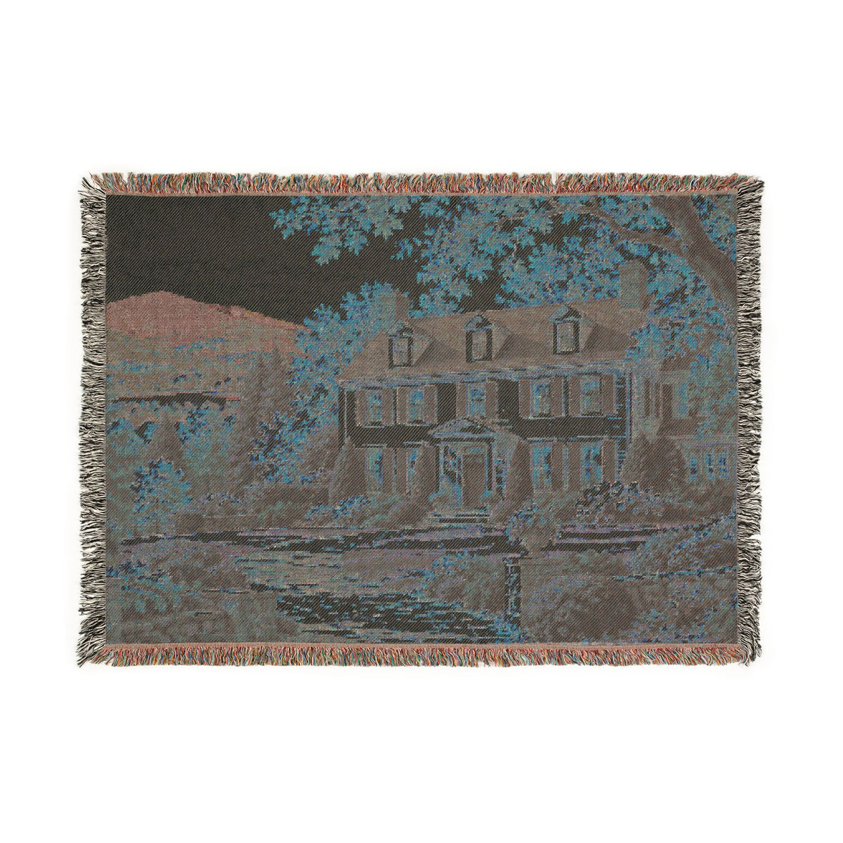 Autumn at Home Woven Throw — Colonial Landscape | 100% Cotton