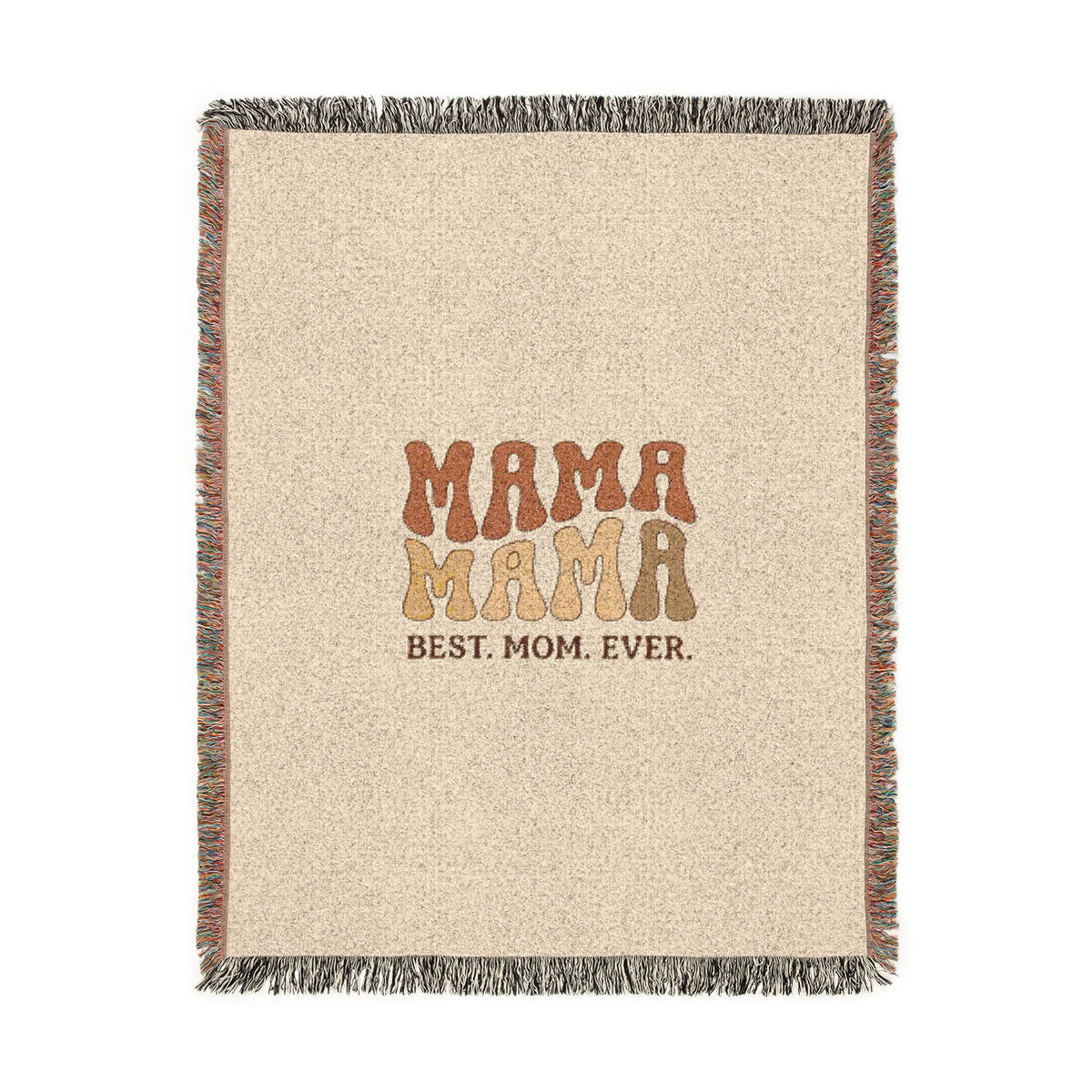 Mama Mama Woven Blanket — "Best Mom Ever" Retro Mom Throw Blanket