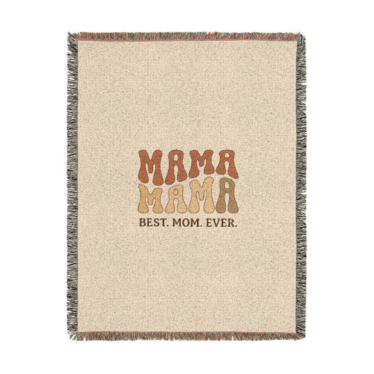 Mama Mama Woven Blanket — "Best Mom Ever" Retro Mom Throw Blanket