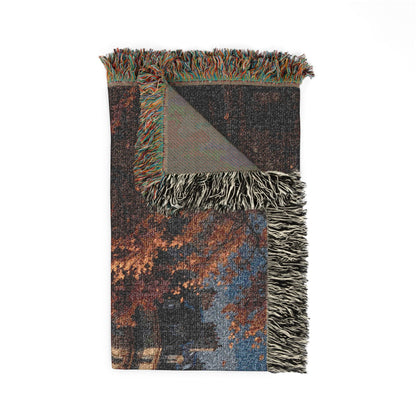 Seine at Dusk Woven Throw — Paris Autumn River Landscape | 100% Cotton