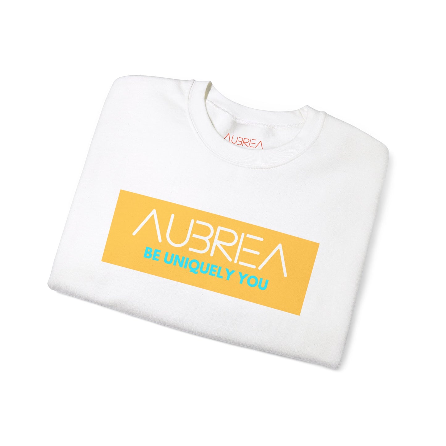 AUBRIEA "BE UNIQUELY YOU" COLOR BLOCK CREWNECK SWEATSHIRT - SUN