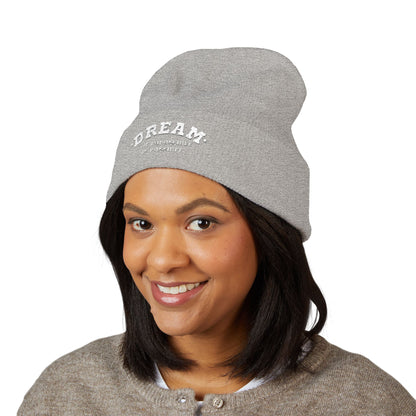 Dream The Impossible Is Possible Embroidered Cuffed Beanie