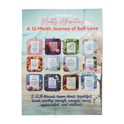 MONTHLY AFFIRMATION BLANKET: A 12-MONTH JOURNEY OF SELF-LOVE FLEECE BLANKET