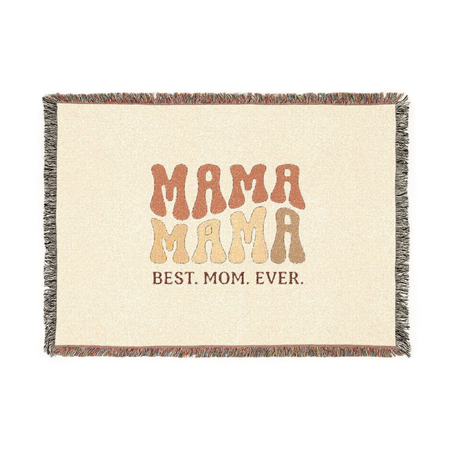 Mama Mama Woven Blanket — "Best Mom Ever" Retro Mom Throw Blanket