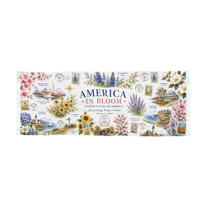America in Bloom Scarf | United States Floral Heritage Edition | AUBRIEA