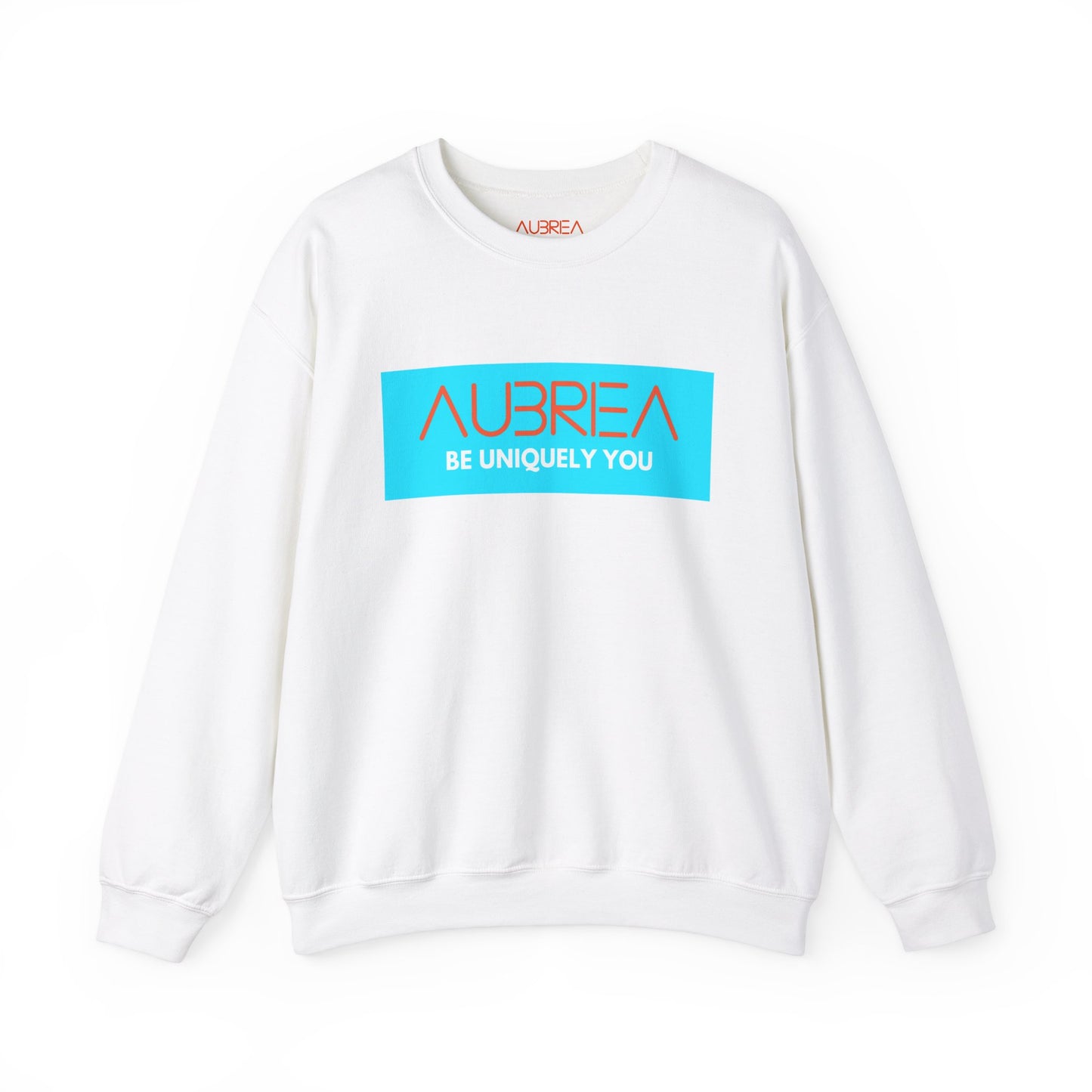 AUBRIEA "BE UNIQUELY YOU" COLOR BLOCK CREWNECK SWEATSHIRT - TURQUOISE