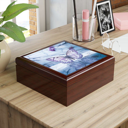 Lavender Butterfly  Flutter Jewelry Box