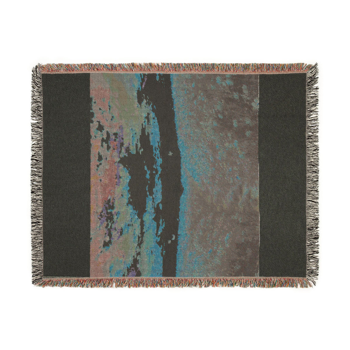 Serene Landscape at Dawn Woven Throw — Wildflower Tapestry | 100% Cotton
