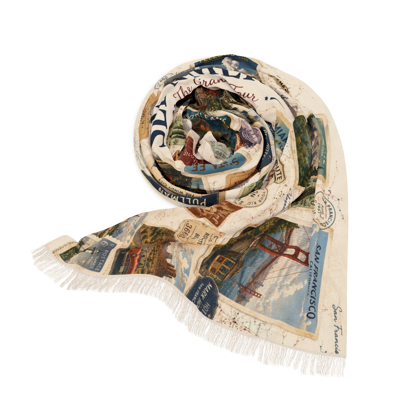 See America: The Grand Tour Scarf | Vintage Travel Edition | AUBRIEA