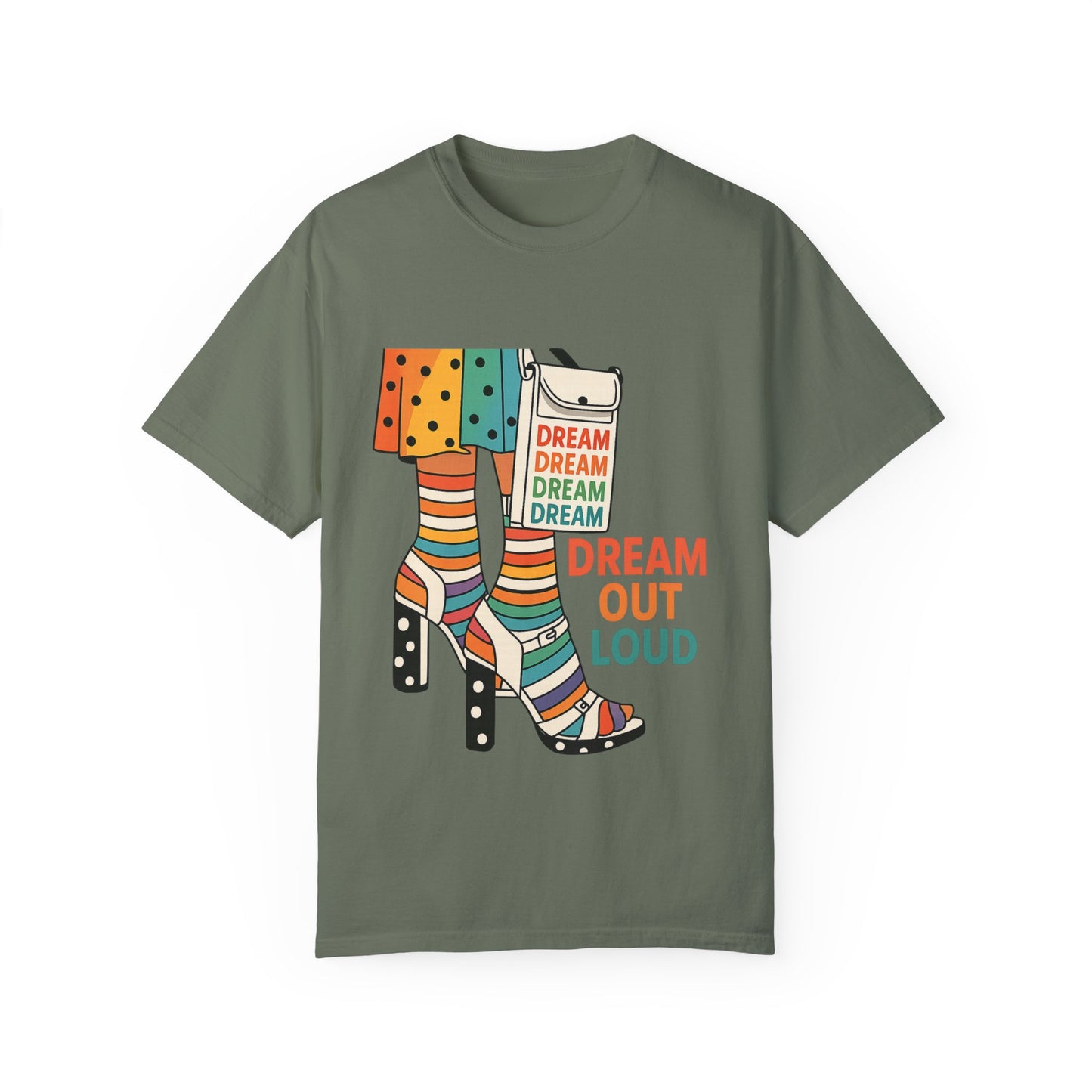 Dream Out Loud Rainbow-Inspired T-shirt with Empowering Message