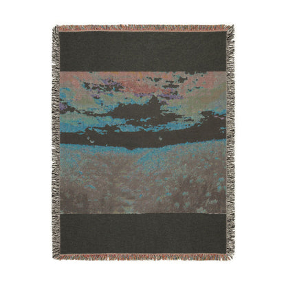 Serene Landscape at Dawn Woven Throw — Wildflower Tapestry | 100% Cotton