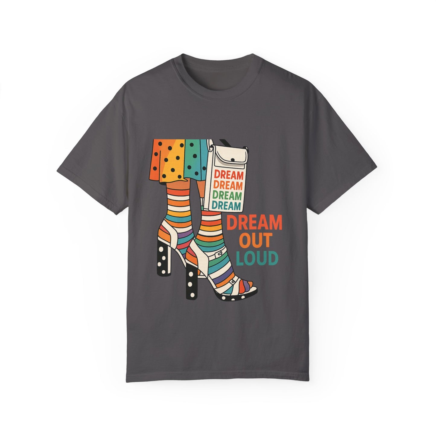 Dream Out Loud Rainbow-Inspired T-shirt with Empowering Message