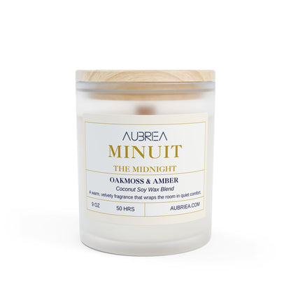 MINUIT (The Midnight) Oakmoss & Amber Frosted Glass Candle – 11