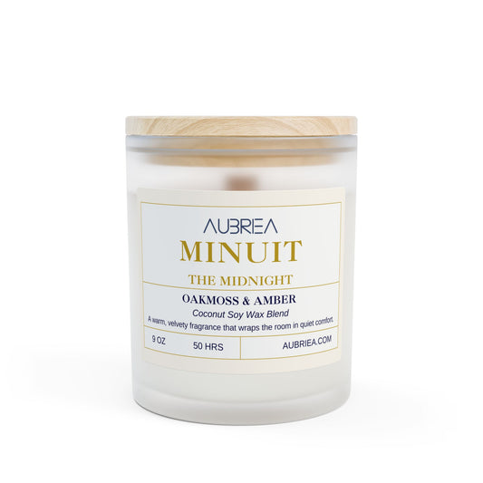 MINUIT (The Midnight) Oakmoss & Amber Frosted Glass Candle – 11
