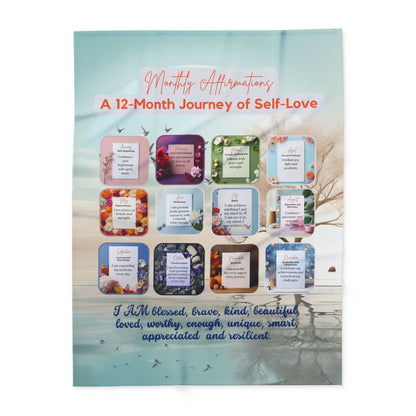 MONTHLY AFFIRMATION BLANKET: A 12-MONTH JOURNEY OF SELF-LOVE FLEECE BLANKET