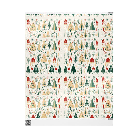 Nordic Scandinavian Forest Holiday Wrapping Paper