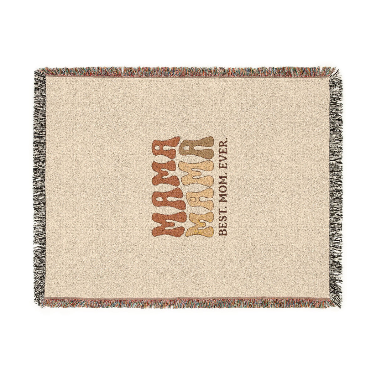 Mama Mama Woven Blanket — "Best Mom Ever" Retro Mom Throw Blanket
