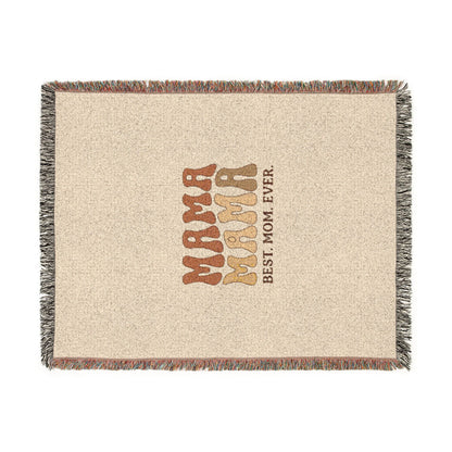 Mama Mama Woven Blanket — "Best Mom Ever" Retro Mom Throw Blanket