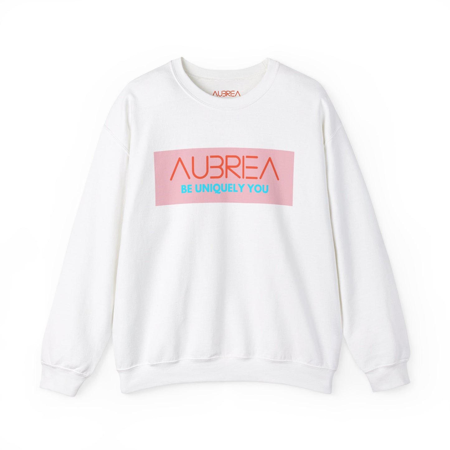 AUBRIEA "BE UNIQUELY YOU" COLOR BLOCK CREWNECK SWEATSHIRT - PINK