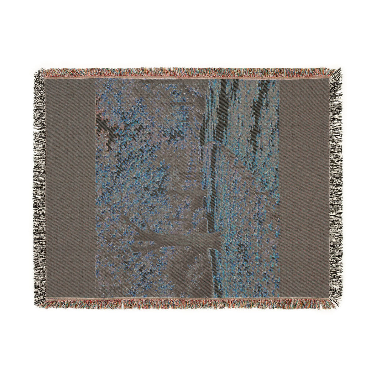 An October Walk Woven Throw — Autumn Park Landscape | 100% Cotton