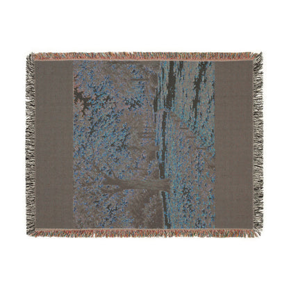 An October Walk Woven Throw — Autumn Park Landscape | 100% Cotton