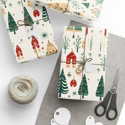 Nordic Scandinavian Forest Holiday Wrapping Paper