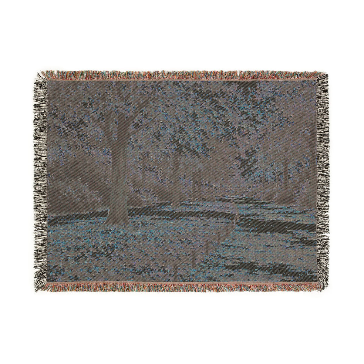 An October Walk Woven Throw — Autumn Park Landscape | 100% Cotton