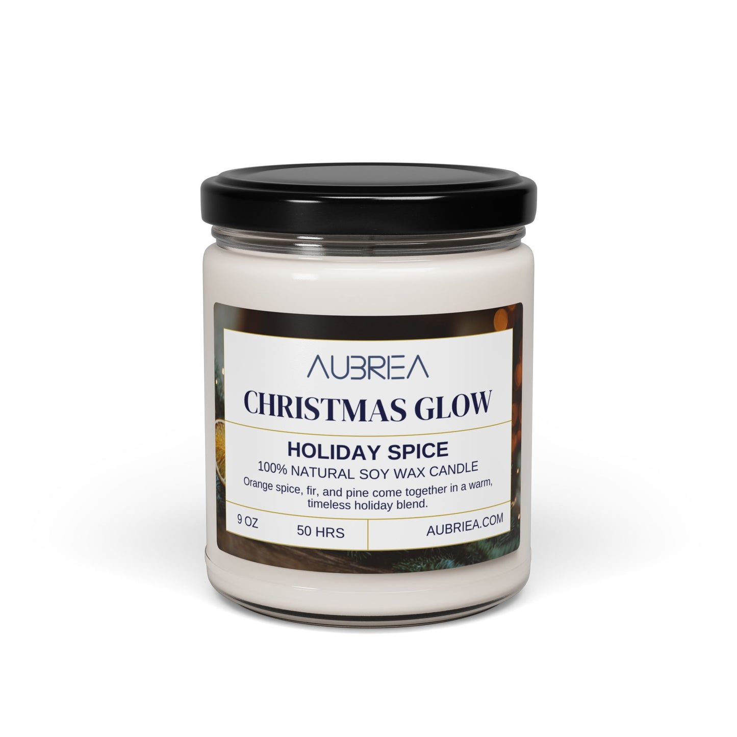Christmas Glow Holiday Spice Scented Soy Candle, 9 oz