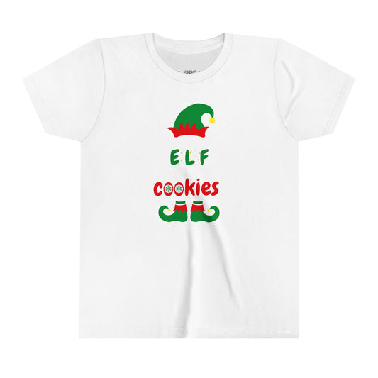 THIS ELF WORKS FOR COOKIES SHORT SLEEVE CHRISTMAS T-SHIRT