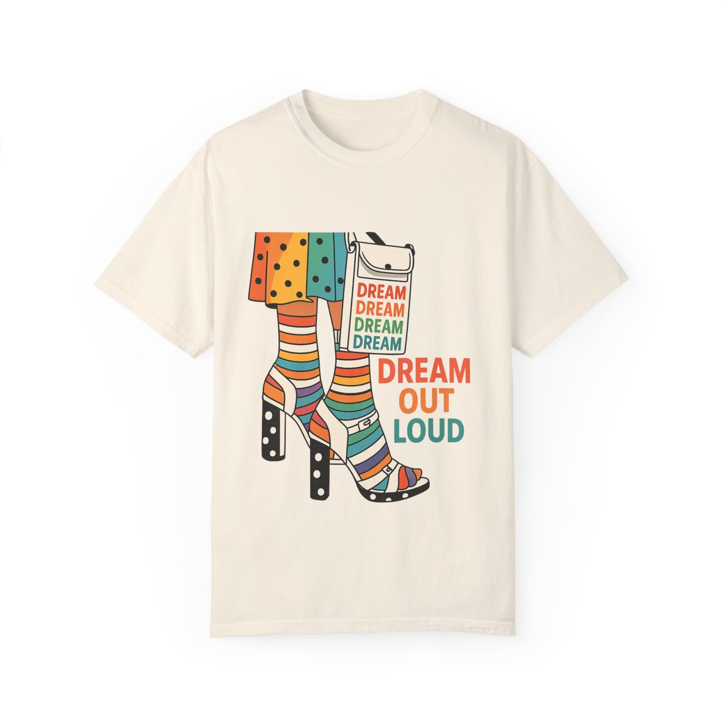 Dream Out Loud Rainbow-Inspired T-shirt with Empowering Message