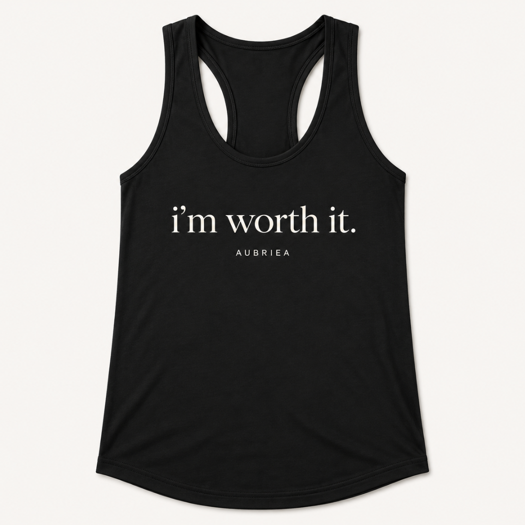 i'm worth it. Racerback Tank Top