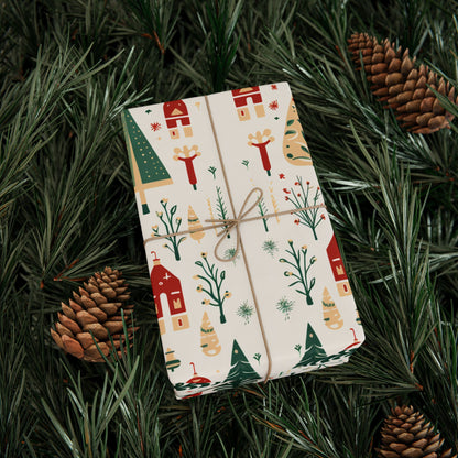 Nordic Scandinavian Forest Holiday Wrapping Paper