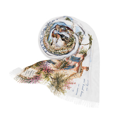 French Riviera Light Scarf — Côte d'Azur Watercolour | AUBRIEA