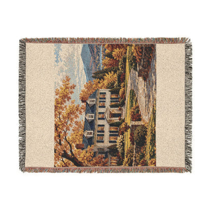 Autumn at Home Woven Throw — Colonial Landscape | 100% Cotton