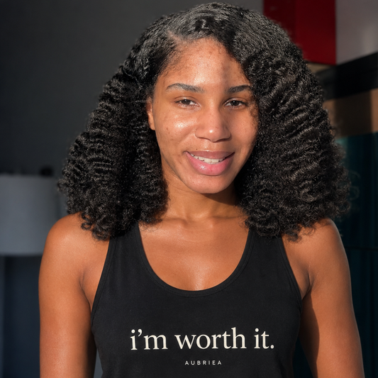 i'm worth it. Racerback Tank Top