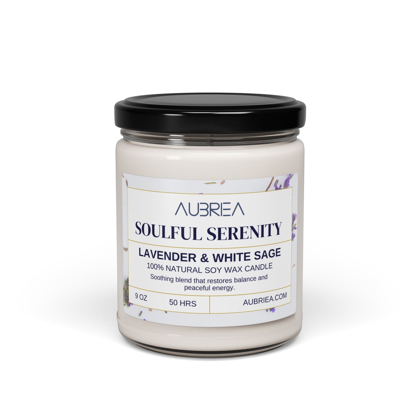 Soulful Serenity Lavender & White Sage Scented Soy Candle, 9 oz