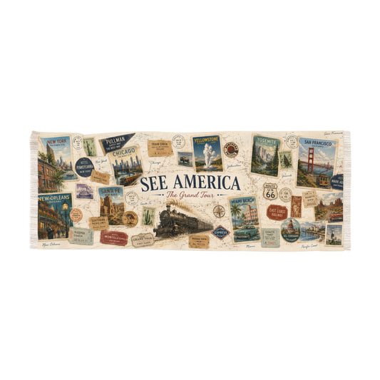 See America: The Grand Tour Scarf | Vintage Travel Edition | AUBRIEA