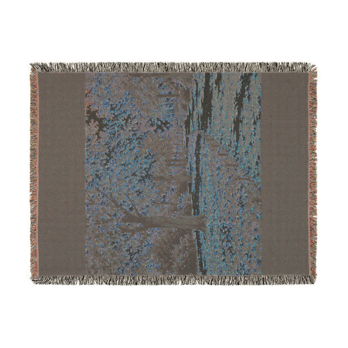 An October Walk Woven Throw — Autumn Park Landscape | 100% Cotton