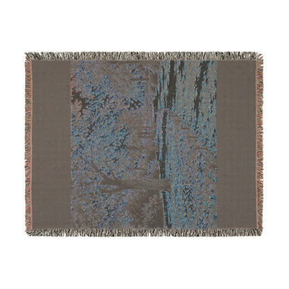 An October Walk Woven Throw — Autumn Park Landscape | 100% Cotton